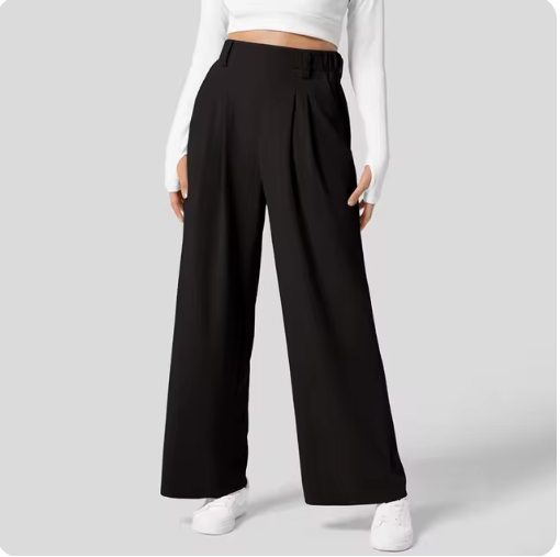 Pantalón palazzo de cintura alta con lazo elegante cómodo y super chic