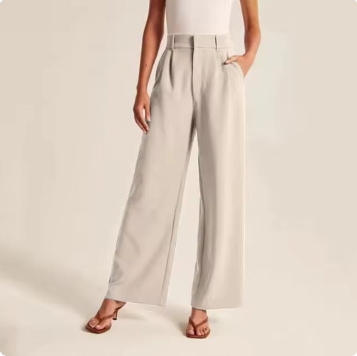 Pantalón palazzo de cintura alta con lazo elegante cómodo y super chic