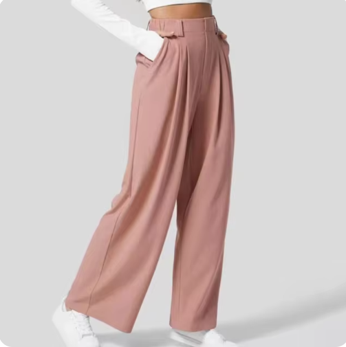 Pantalón palazzo de cintura alta con lazo elegante cómodo y super chic